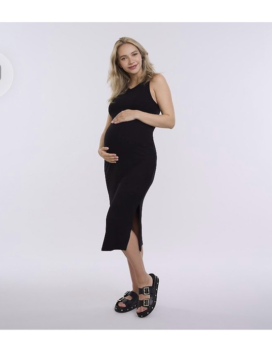 Motherhood Maternity Dresses & Skirts - Motherhood Maternity Black Sleeveless Midi Maternity Dress